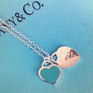 Tiffany & Co Silver and Blue Heart Necklace
